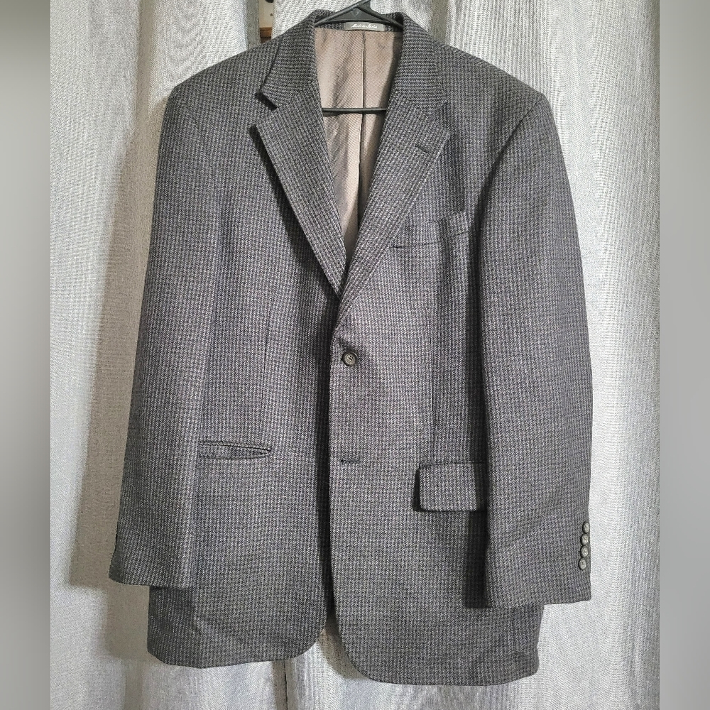 Oscar de la Renta Wool Herringbone Blazer 40R